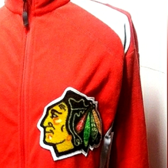 NEW Chicago Blackhawks Polar Fleece Jacket! S, Men. Red/White. Unisex - Picture 4 of 10